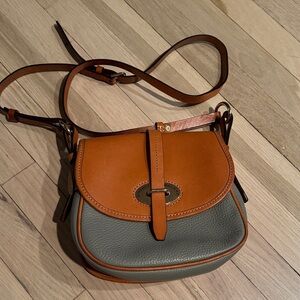 Dooney & Bourke Elegant Tan and Taupe Leather Crossbody Bag